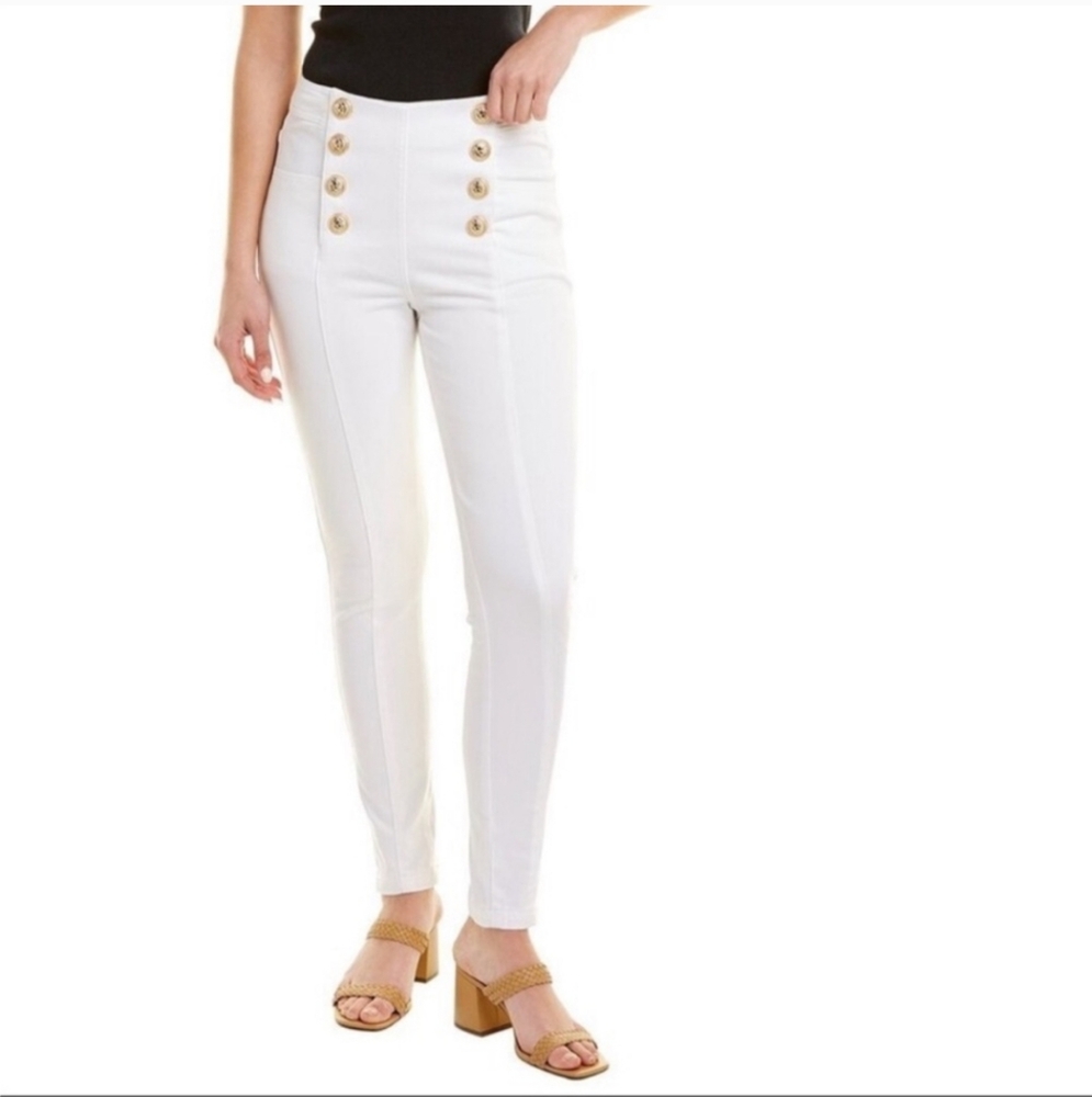 J. McLaughlin Nautical Style High Waist Skinny Hastings Jeans White Size 6 NWT